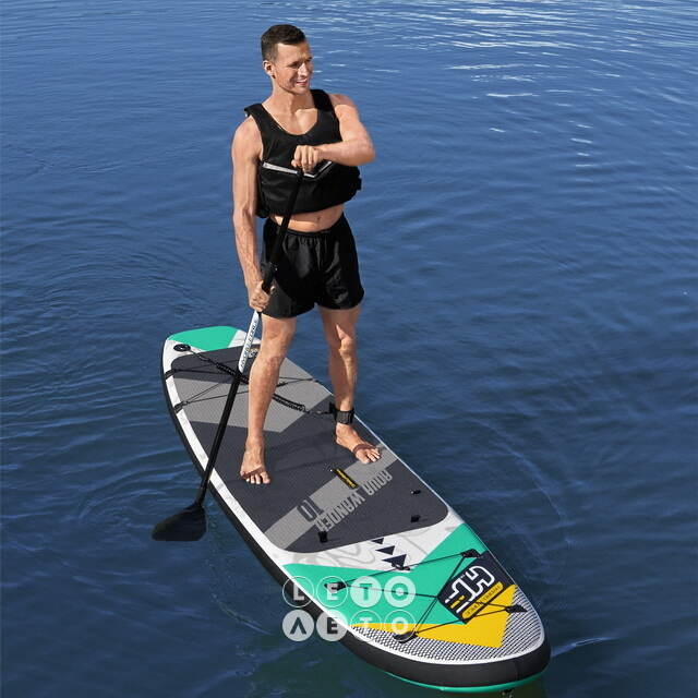 Надувной сап борд SUP Aqua Wander Travel 305*84 см с аксессуарами Bestway