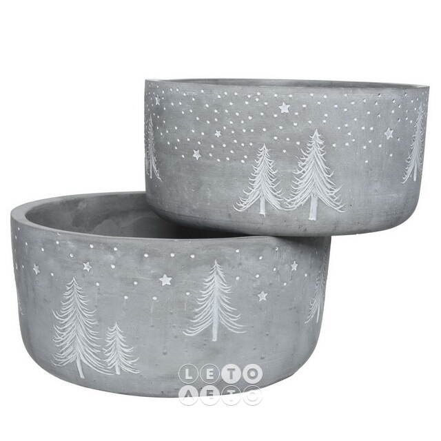 Декоративное кашпо Grey Forest 21 см Kaemingk