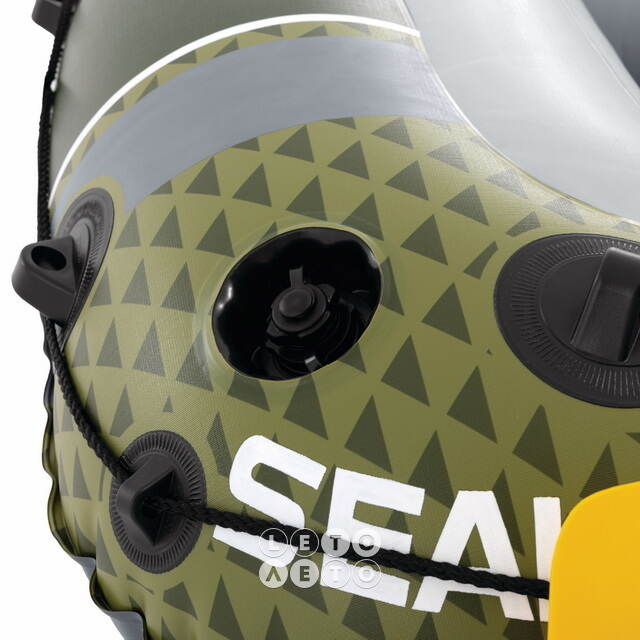 Надувная лодка Seahawk (Сихоук) двухместная 236*114*41 см + насос и весла INTEX (Интекс)
