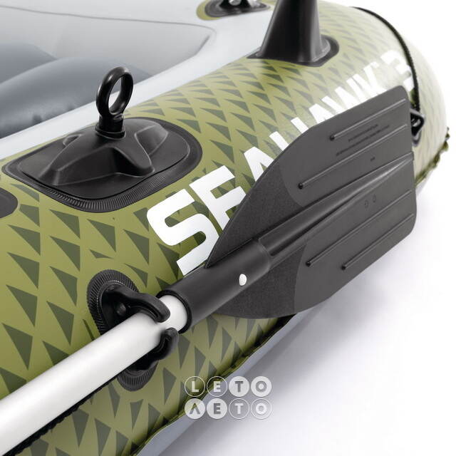 Надувная лодка Seahawk (Сихоук) трехместная 295*137*43 см + насос и весла INTEX (Интекс)