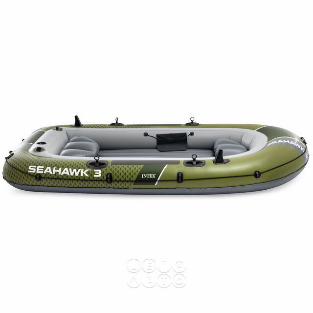 Надувная лодка Seahawk (Сихоук) трехместная 295*137*43 см + насос и весла INTEX (Интекс)