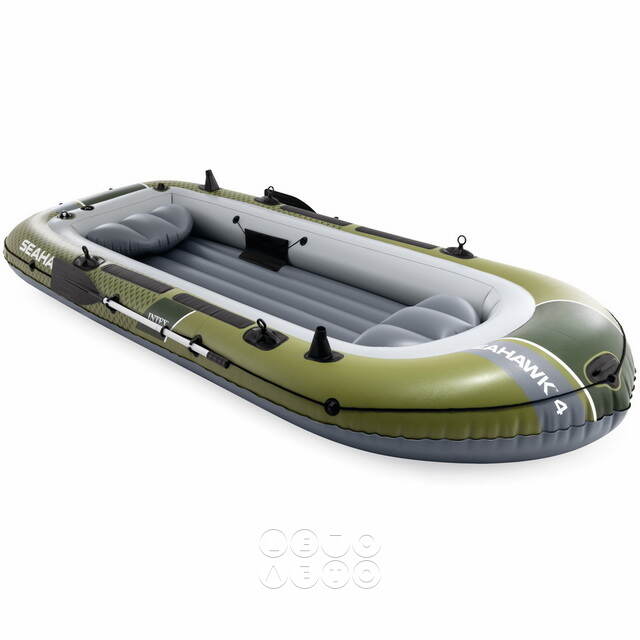 Надувная лодка Seahawk (Сихоук) четырехместная 351*145*48 см + насос и весла INTEX (Интекс)