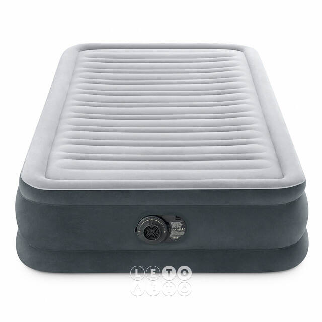 Надувная кровать с насосом Comfort-Plush 99*191*33 см INTEX