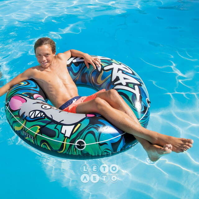 Большой надувной круг River Rat 122 см INTEX
