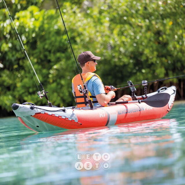 Надувная байдарка Excursion Pro K1 одноместная 305*91*46 см + насос и весло INTEX