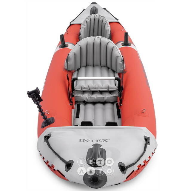 Надувная байдарка Excursion Pro двухместная 384*94*46 см + насос и вёсла INTEX