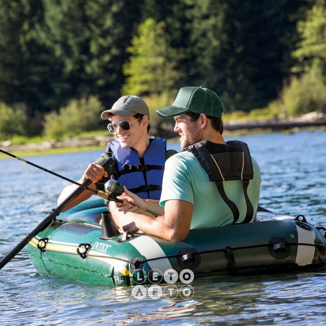 Надувная лодка SeaHawk 200-Set двухместная 236*114*41 см + насос и весла INTEX
