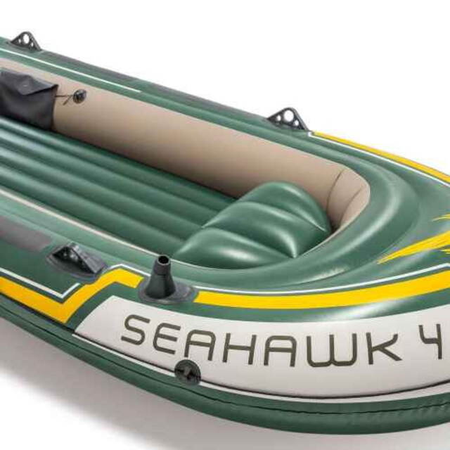 Надувная лодка SeaHawk 400-Set четырехместная 351*145*48 см + насос и весла INTEX