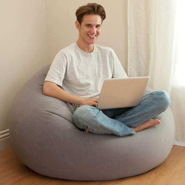 Надувное кресло Beanless Bag Chair 107*104*69 см серое INTEX (Интекс)