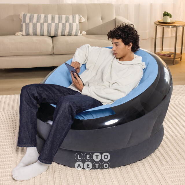 Надувное кресло Empire Chair 112*109*69 см голубое INTEX