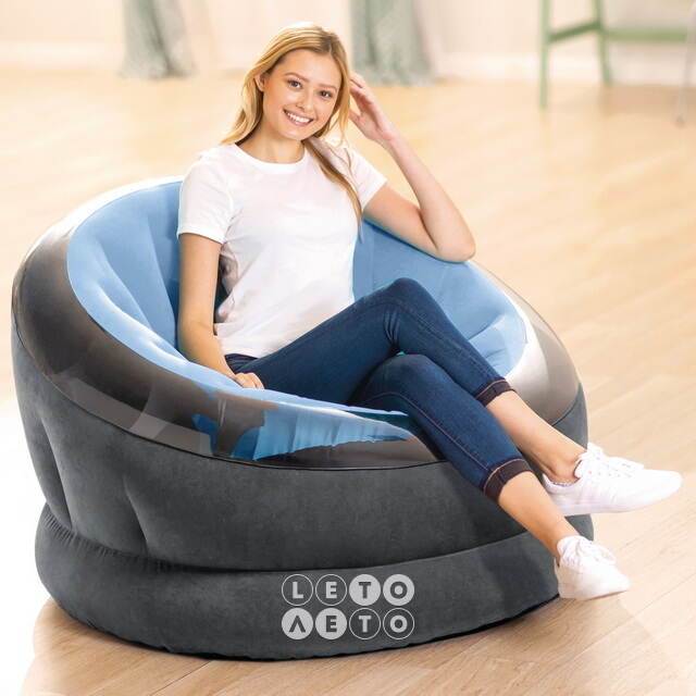 Надувное кресло Empire Chair 112*109*69 см голубое INTEX