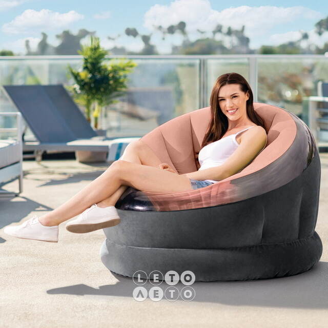 Надувное кресло Empire Chair 112*109*69 см розовое INTEX