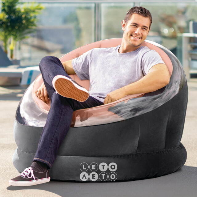 Надувное кресло Empire Chair 112*109*69 см розовое INTEX