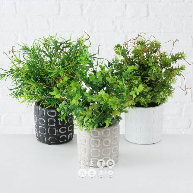 Искусственное растение в горшке Boxwood 29 см черный Boltze