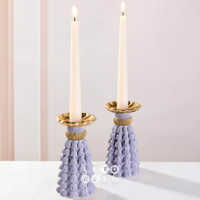 Декоративный подсвечник Tassel Roggero 15 см лавандовый EDG (ЭДГ)