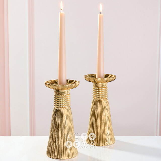 Декоративный подсвечник Tassel 21 см золотой EDG (ЭДГ)