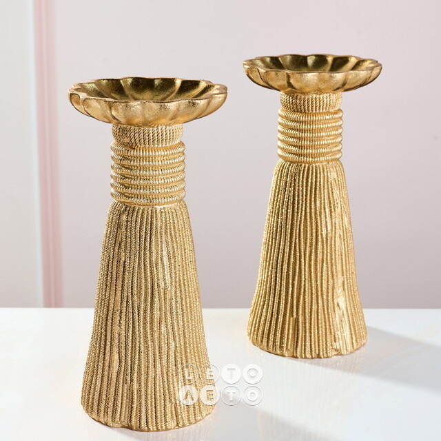 Декоративный подсвечник Tassel 21 см золотой EDG (ЭДГ)