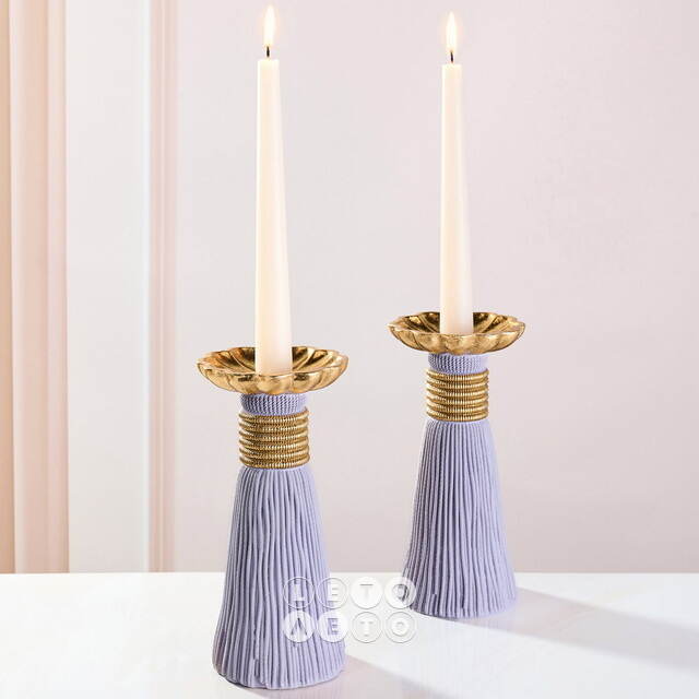 Декоративный подсвечник Tassel 21 см лавандовый EDG (ЭДГ)