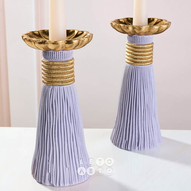 Декоративный подсвечник Tassel 21 см лавандовый EDG (ЭДГ)