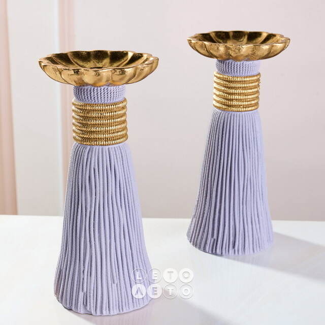 Декоративный подсвечник Tassel 21 см лавандовый EDG (ЭДГ)