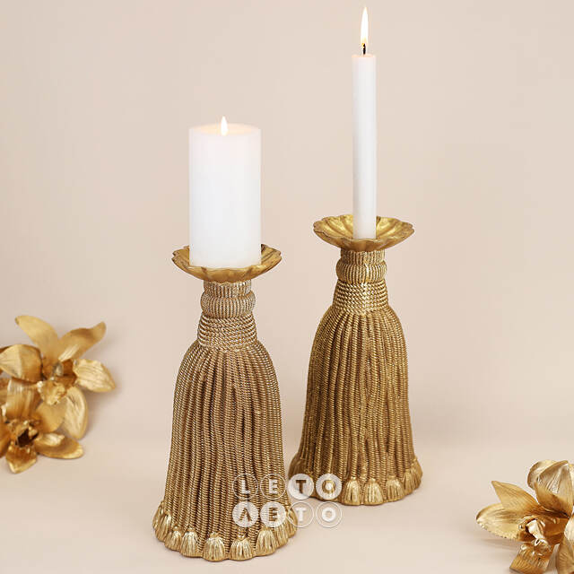 Декоративный подсвечник Tassel Gold 26 см EDG