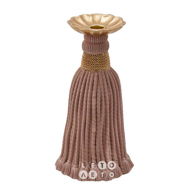 Декоративный подсвечник Tassel Pink 26 см EDG