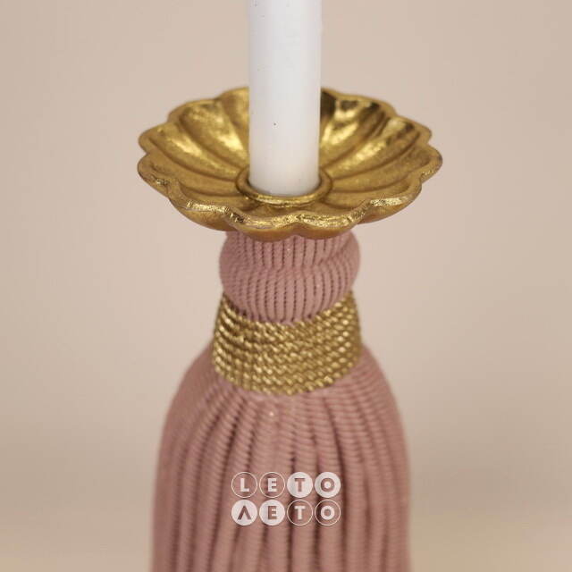 Декоративный подсвечник Tassel Pink 26 см EDG