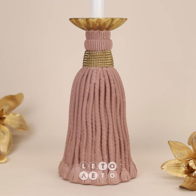Декоративный подсвечник Tassel Pink 26 см EDG