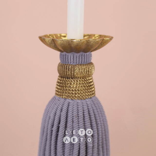 Декоративный подсвечник Tassel Lavander 26 см EDG