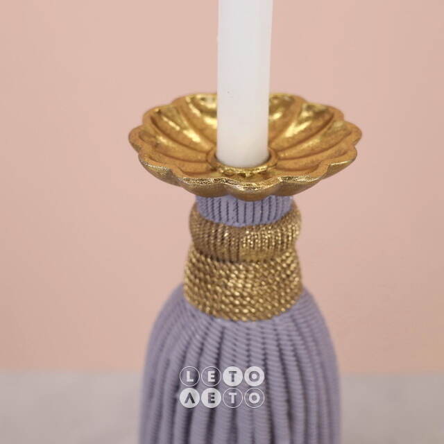 Декоративный подсвечник Tassel Lavander 26 см EDG