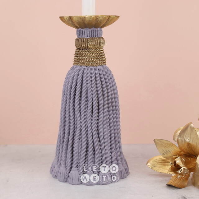 Декоративный подсвечник Tassel Lavander 26 см EDG