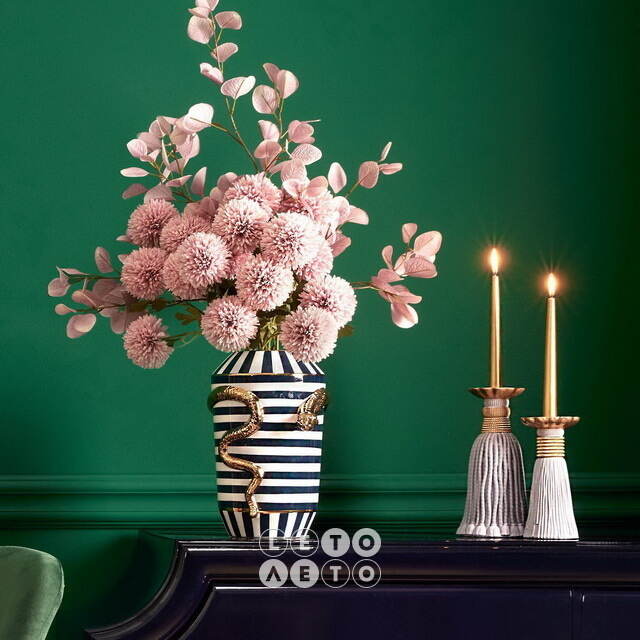 Декоративный подсвечник Tassel Pink 26 см EDG