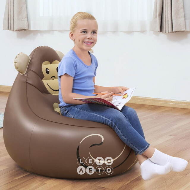 Детское надувное кресло Cozy Critters - Обезьянка 72*72*64 см Bestway