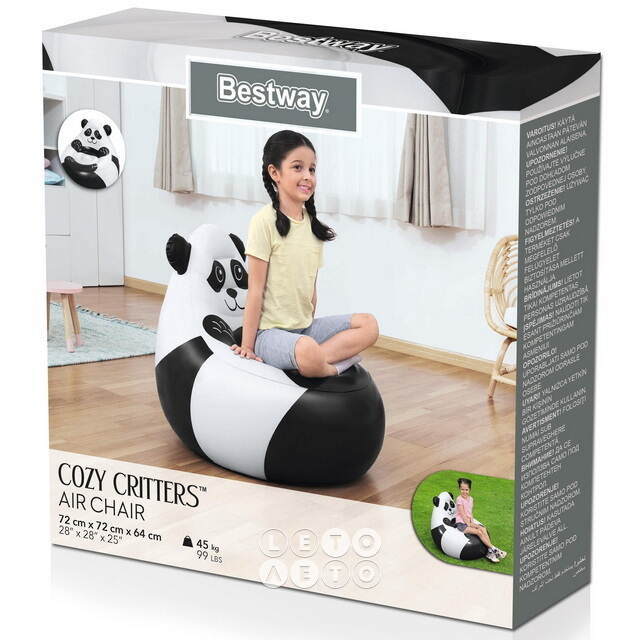 Детское надувное кресло Cozy Critters - Панда 72*72*64 см Bestway