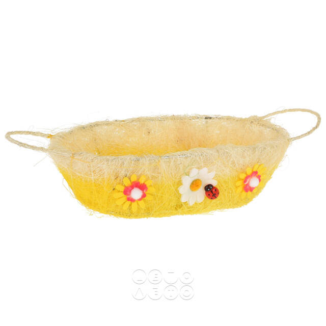 Декоративная корзинка Meadow 24*14 см желтая Koopman