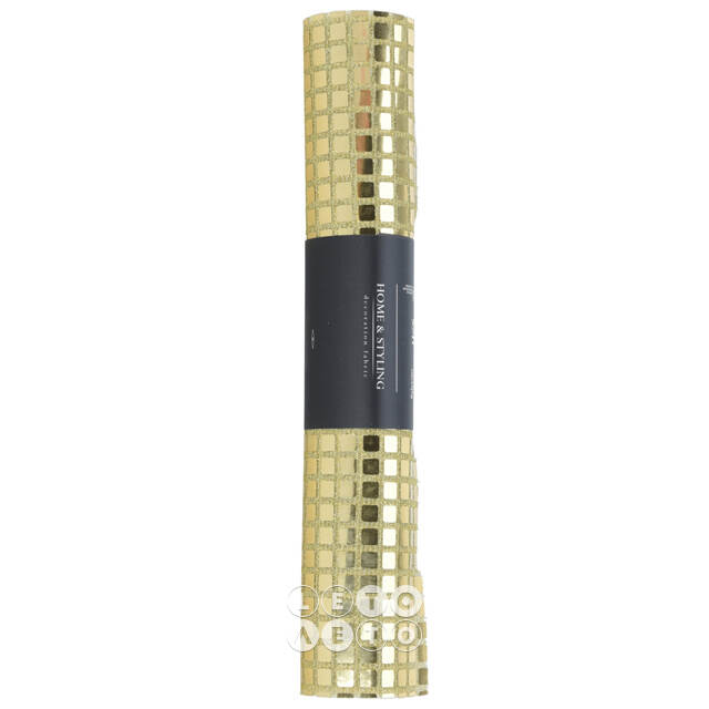 Ткань для декора Bonnie с квадратными пайетками 28*200 см золотая Koopman
