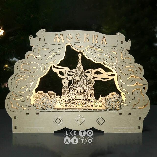 Декоративный светильник Московский Собор 29*20 см бежевый, 13 LED ламп, на батарейках Star Trading (Svetlitsa)