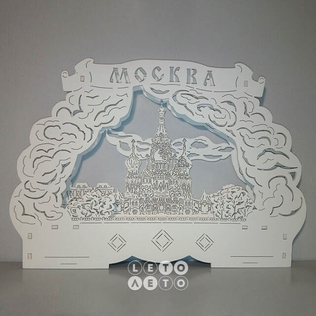 Декоративный светильник Московский Собор 29*20 см белый, 13 LED ламп, на батарейках Star Trading (Svetlitsa)