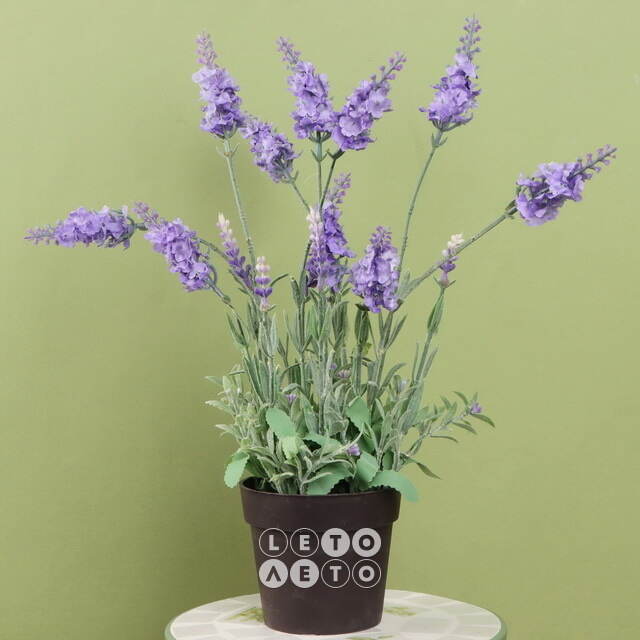 Искусственный цветок Лаванда Loddon Blue в горшке 38 см Kaemingk