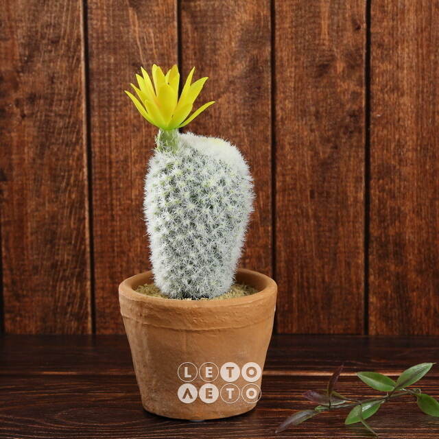 Искусственный кактус в горшке Цереус Sun Flower 19 см Kaemingk