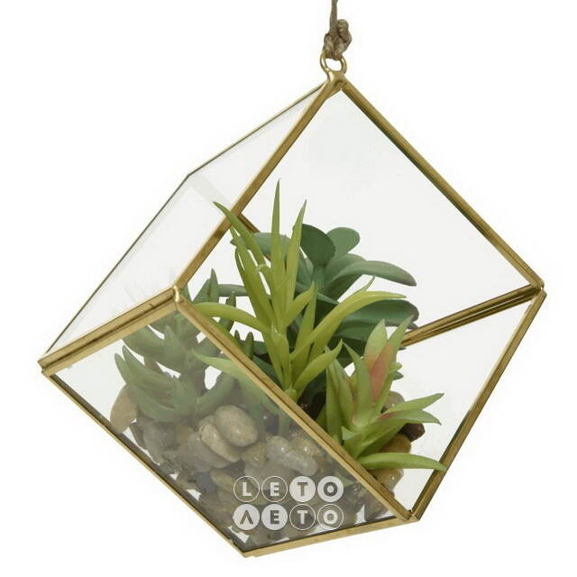 Декоративный подвесной флорариум Succulent 15 см Kaemingk