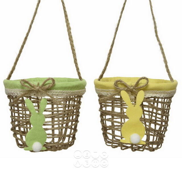 Декоративная корзинка Easter Bunny 12 см зеленая Kaemingk
