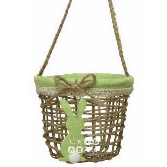 Декоративная корзинка Easter Bunny 12 см зеленая Kaemingk