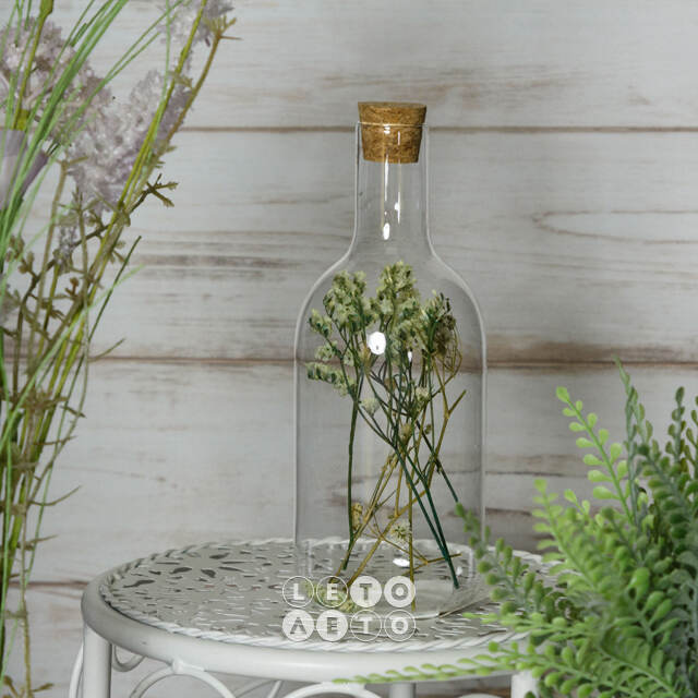 Декоративная бутылка Fleurs de Provence: Blanc 17 см, стекло Kaemingk