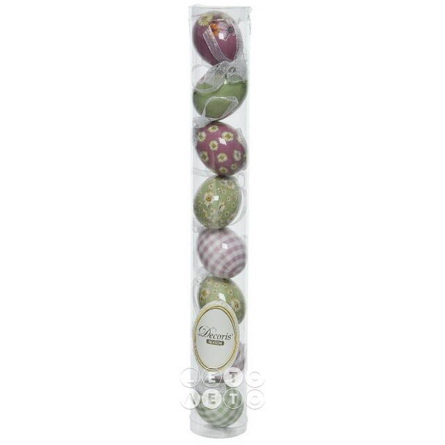 Пасхальные украшения Яйца Flower Easter 5 см, 8 шт, подвеска Kaemingk