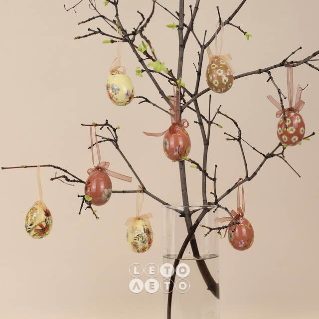 Пасхальные украшения Яйца Easter Etude 5 см, 8 шт, подвеска Kaemingk