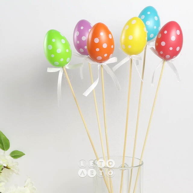 Пасхальные украшения Яйца на палочке Easter Twister 6 см, 6 шт Kaemingk