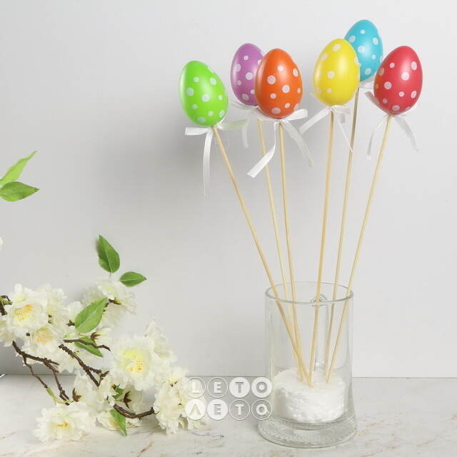 Пасхальные украшения Яйца на палочке Easter Twister 6 см, 6 шт Kaemingk
