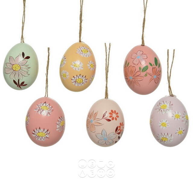 Пасхальные украшения Яйца Sunny Easter 6 см, 12 шт, натуральные Kaemingk