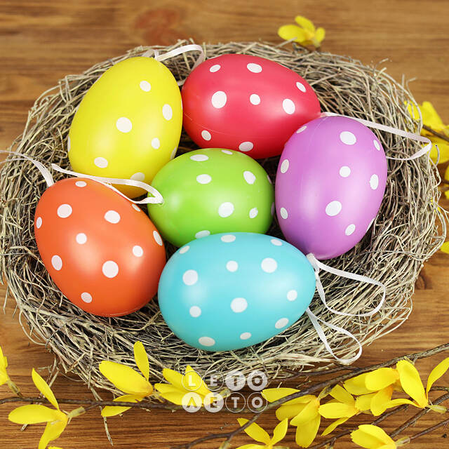 Пасхальные украшения Яйца Colours of Easter 9 см, 6 шт, подвеска Kaemingk